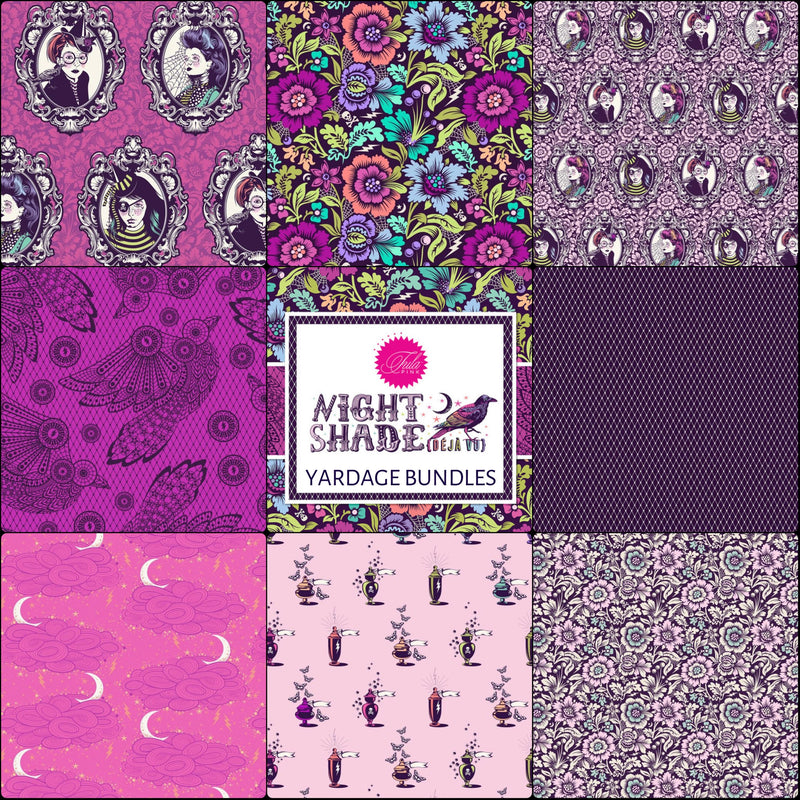 Raven Lace Oleander - Sold by the Half Yard - Nightshade Deja Vu by Tula Pink - 100% Cotton - Free Spirit Fabrics - PWTP207.OLEANDER